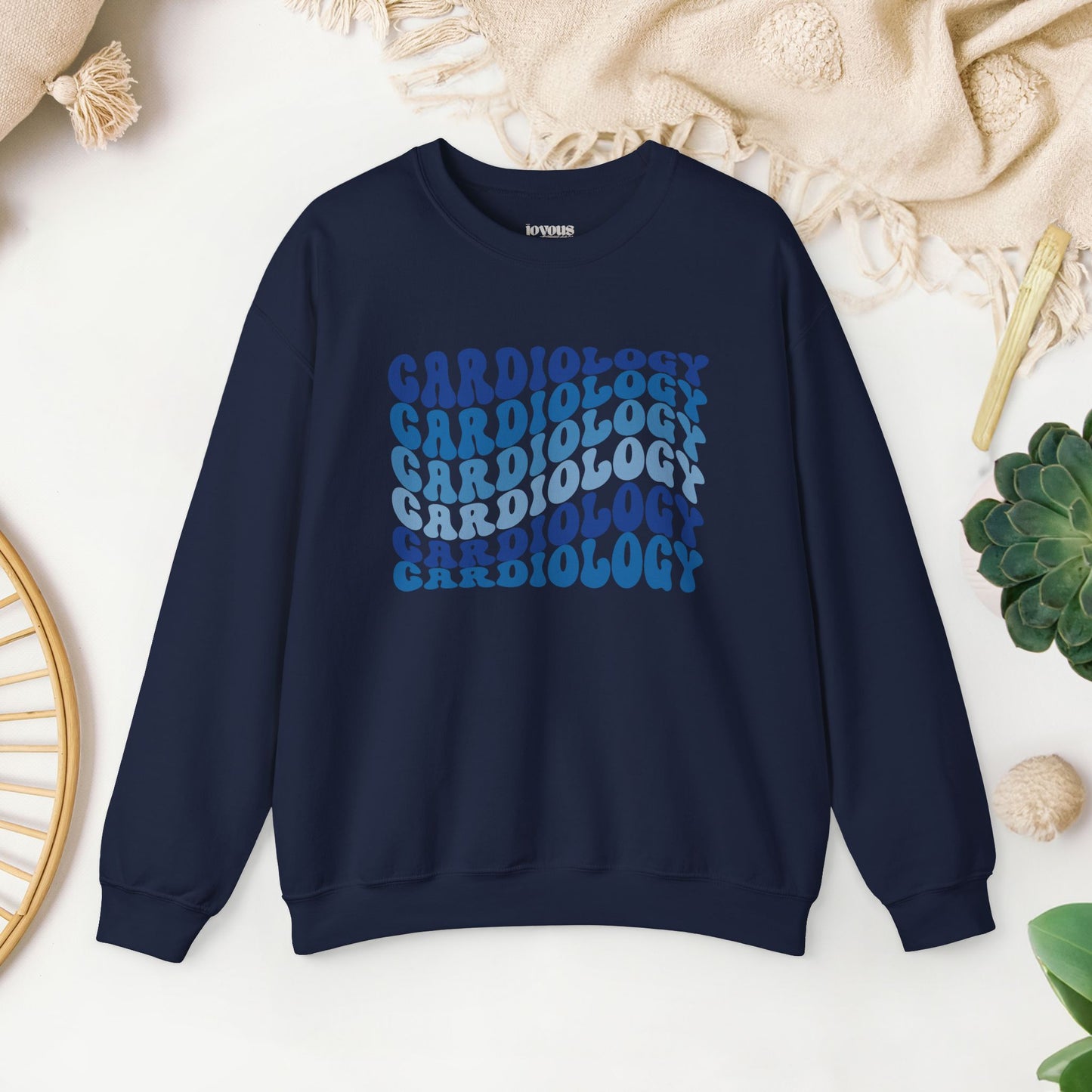 Groovy Blue Cardiology Sweatshirt - Cardiac Nurse Sweater