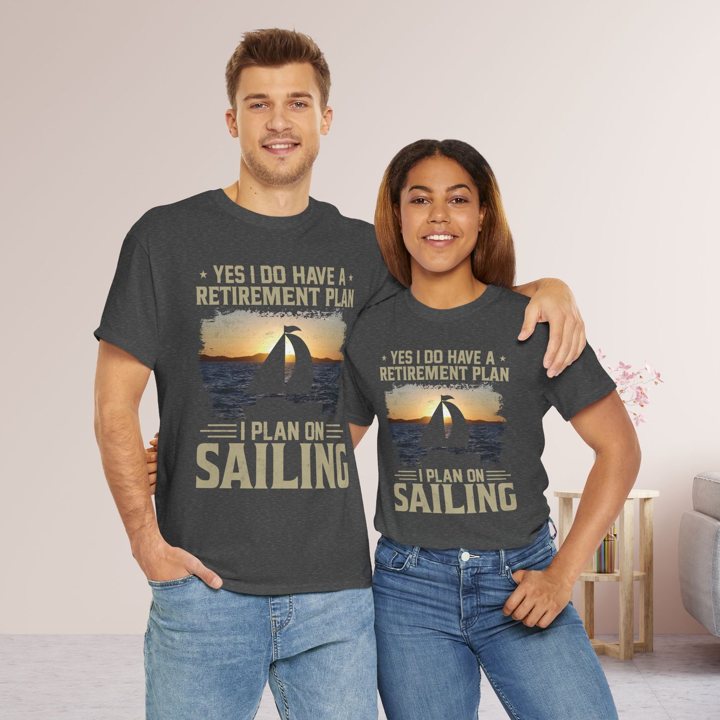 I Plan on Sailing T-Shirt Funny Unisex Sailing Heavy Cotton Tee