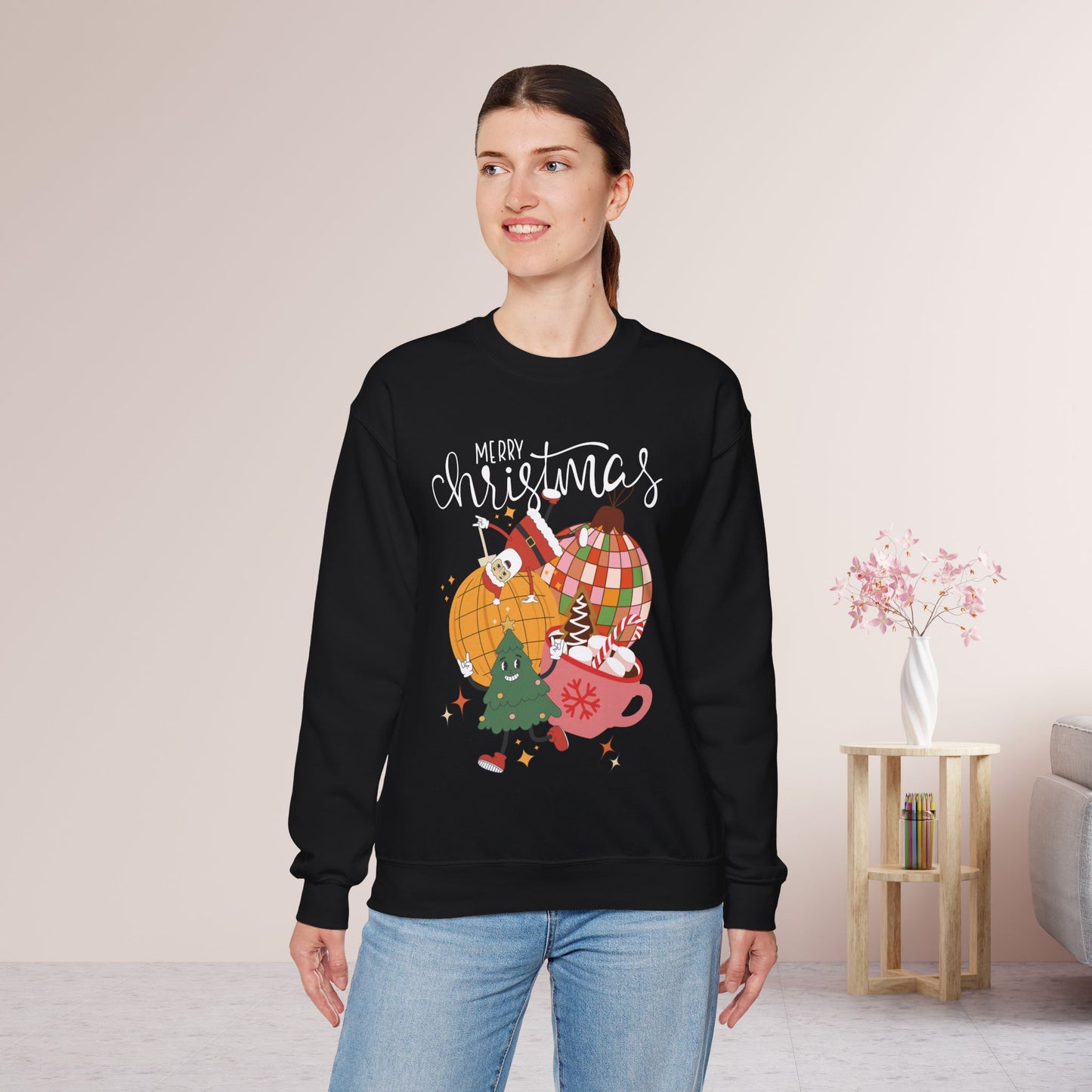 Retro Christmas Ornament Sweatshirt - Christmas Crewneck Pullover