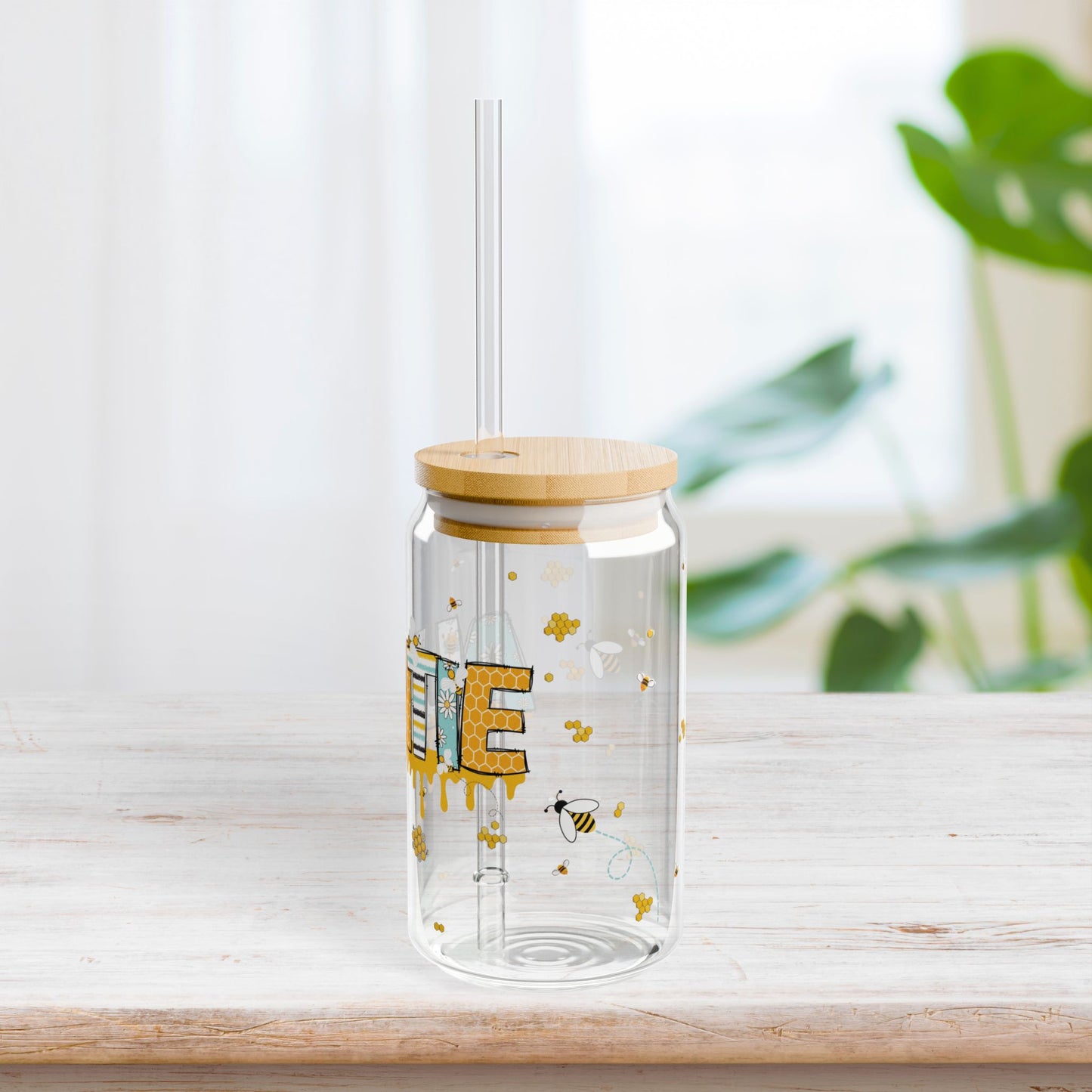 Bee & Honey Auntie Sipper Glass - Auntie Can Glass