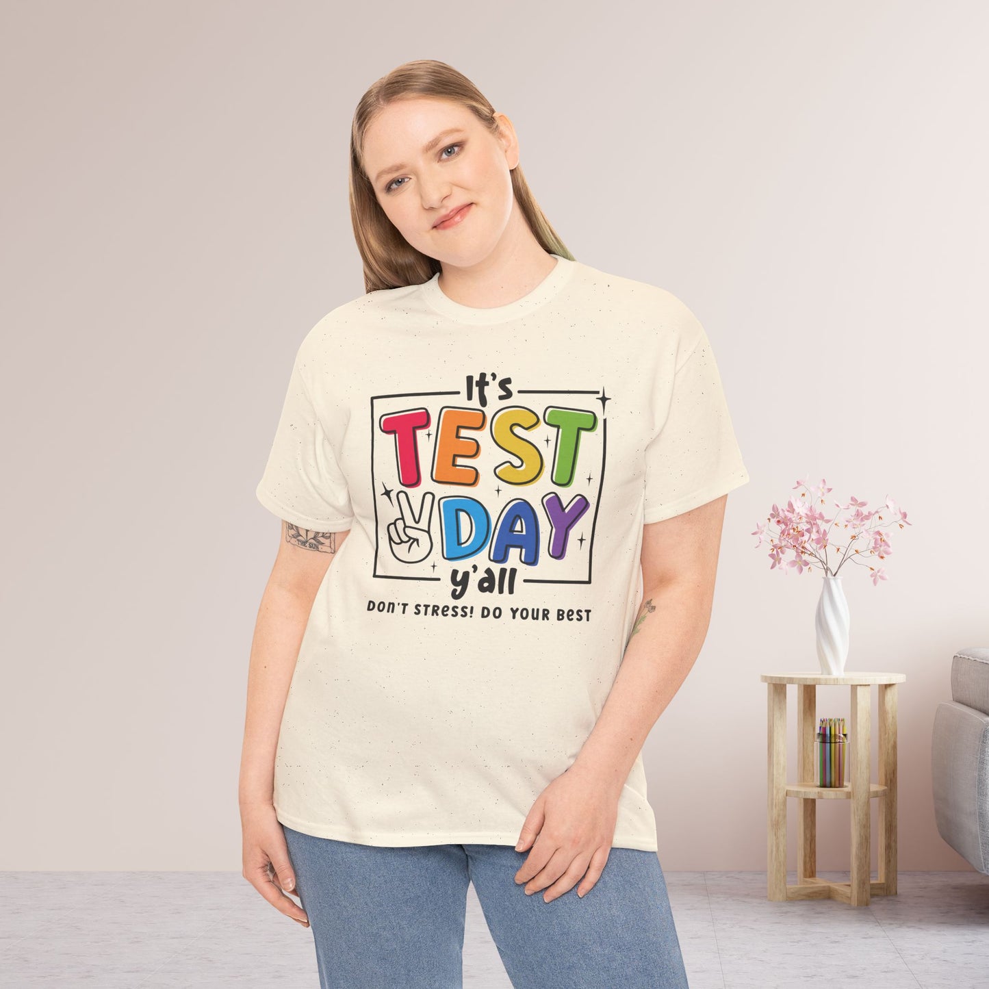 It's Test Day Y'all Teacher Shirt - Back to School Heavy Cotton Tee