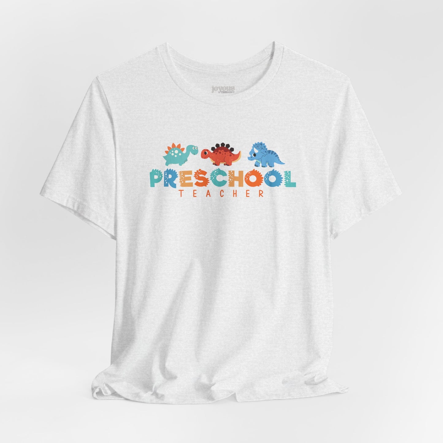 Preschool Teacher Soft Cotton Tee with Dinosaurs