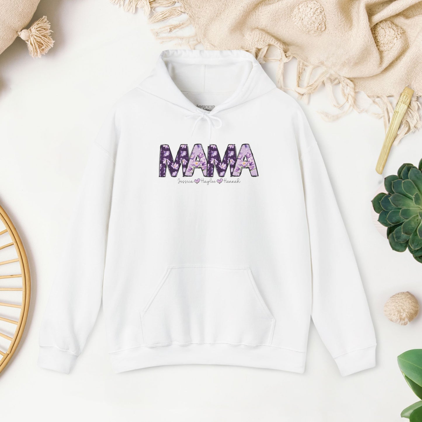 Custom Mama Hoodie with Kids Name - Personalized Gift for Mom