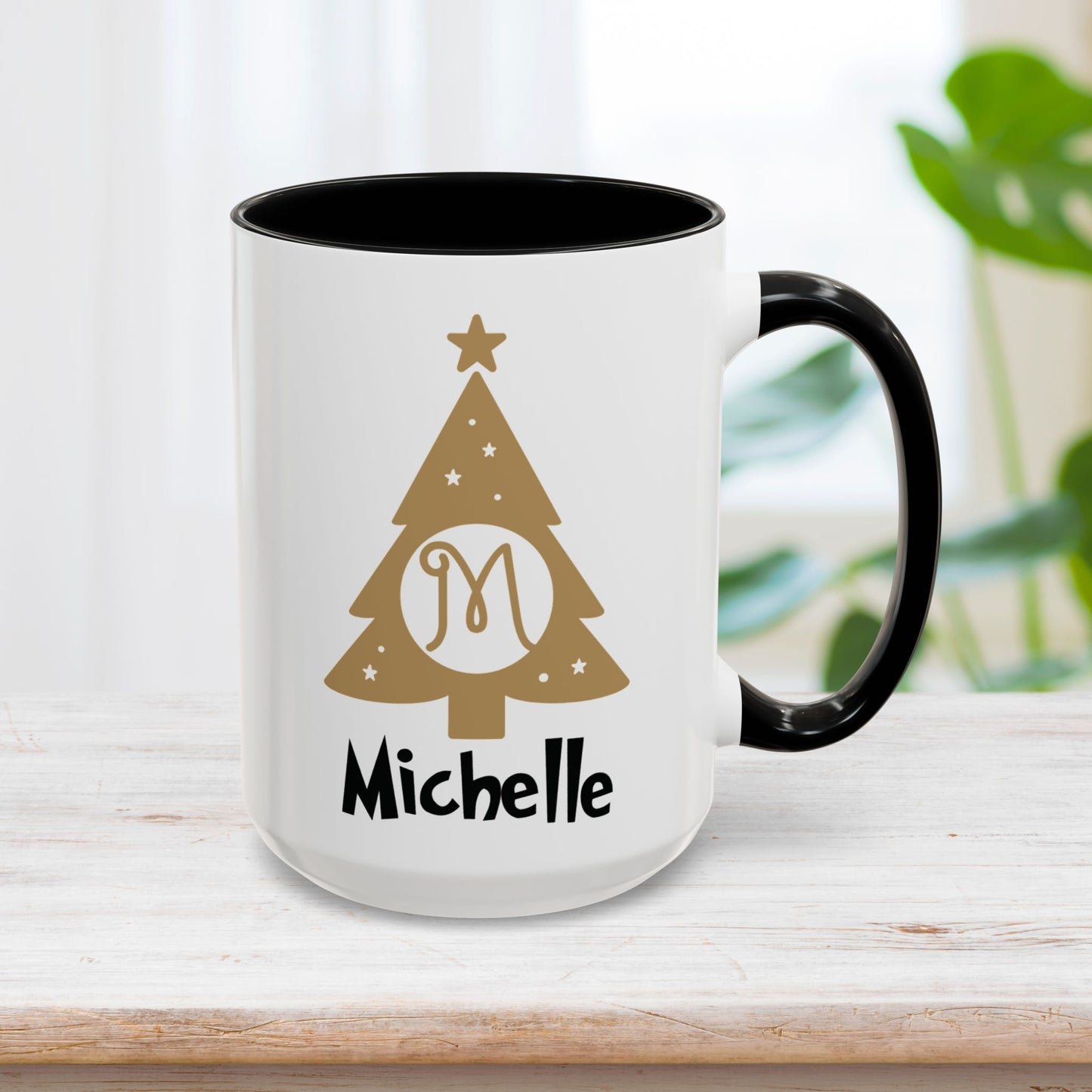 Custom Name Christmas Tree Initial Letter Mug - Personalized Christmas Gifts A-Z