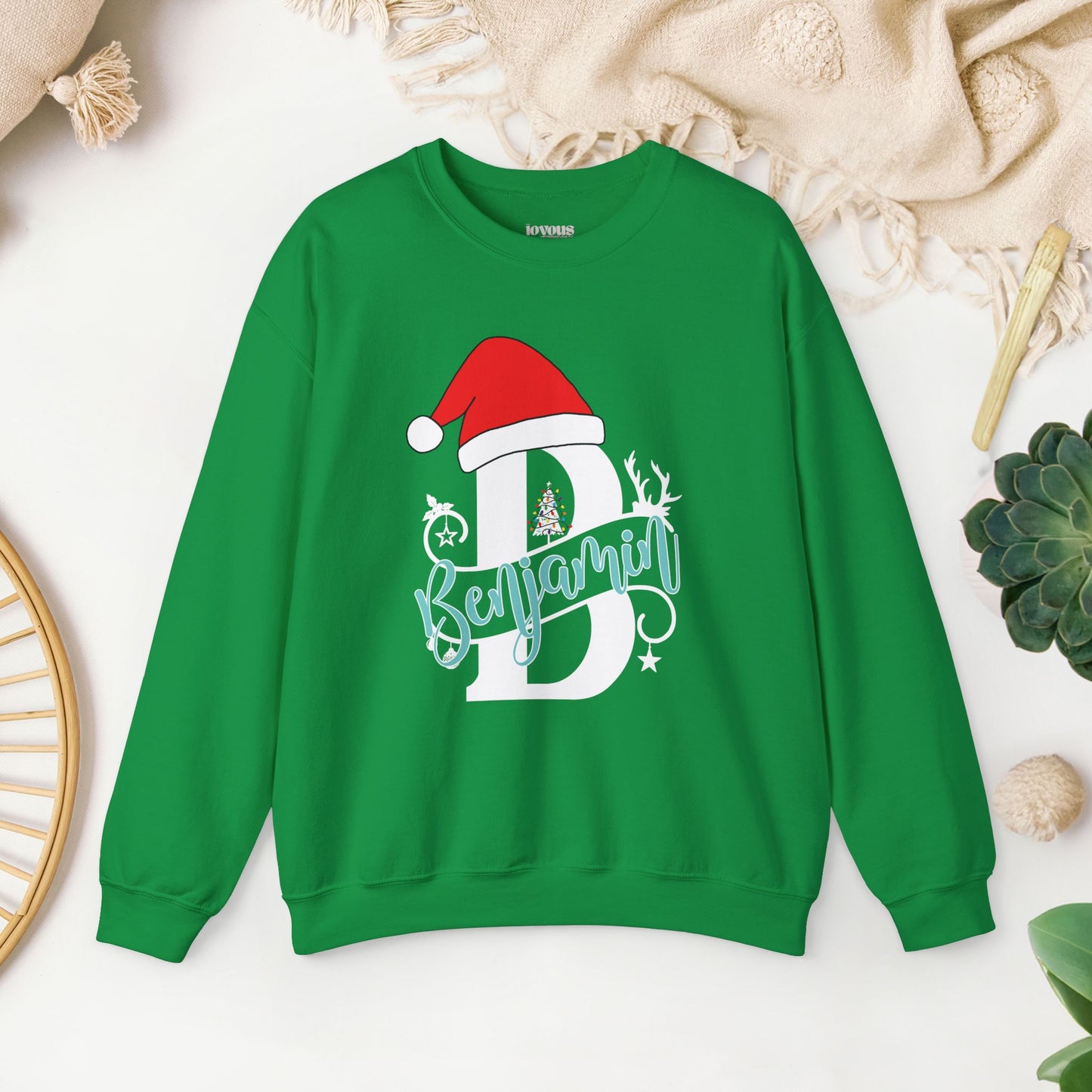 Personalized Christmas Monogram Sweatshirt with First Name - Custom Christmas Gifts