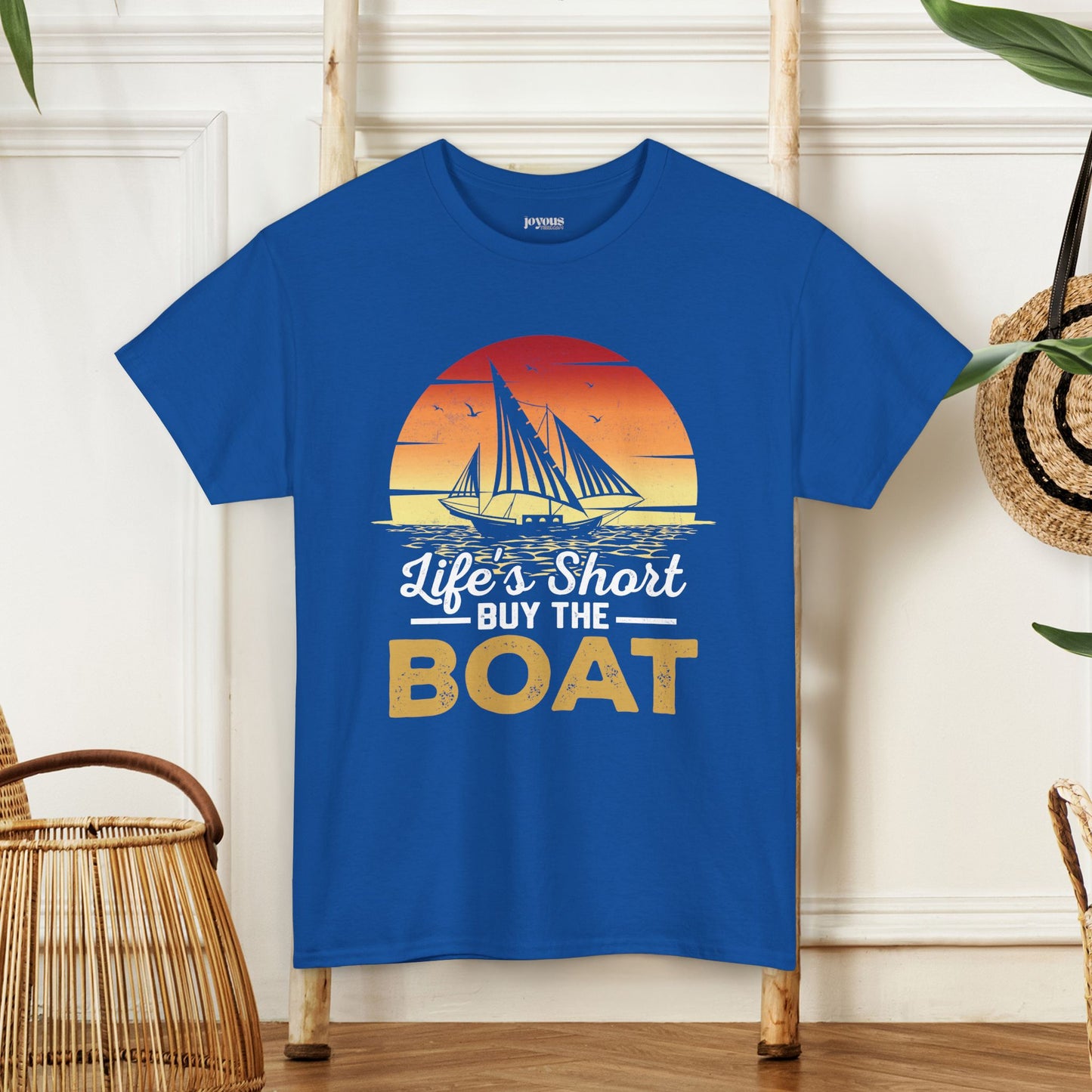 Life's Short Buy the Boat T-Shirt - Funny Sailing Heavy Cotton Tee