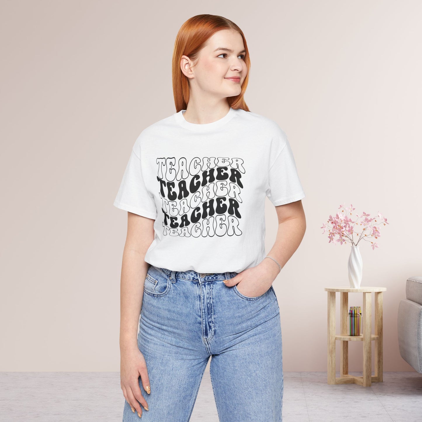 Trendy Groovy Teacher Soft Cotton Tee