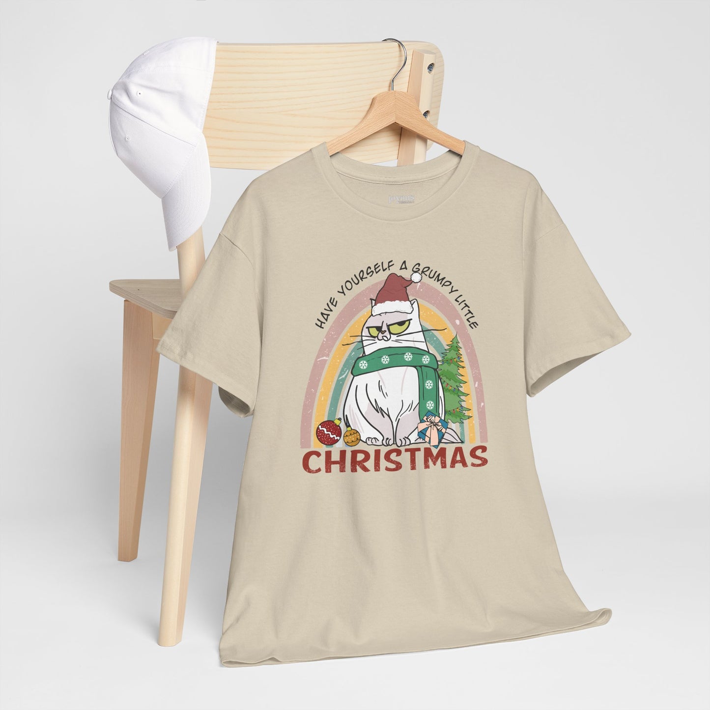 Have Yourself A Grumpy Little Christmas Funny Cat Christmas Heavy Cotton Tee - Cat Lovers Christmas Gift