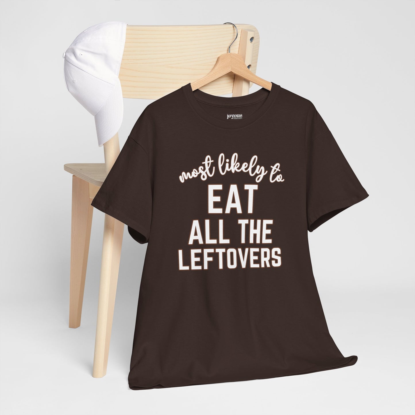 Funny Thanksgiving Shirt - Most likely to Eat All the Leftovers Heavy Cotton Tee