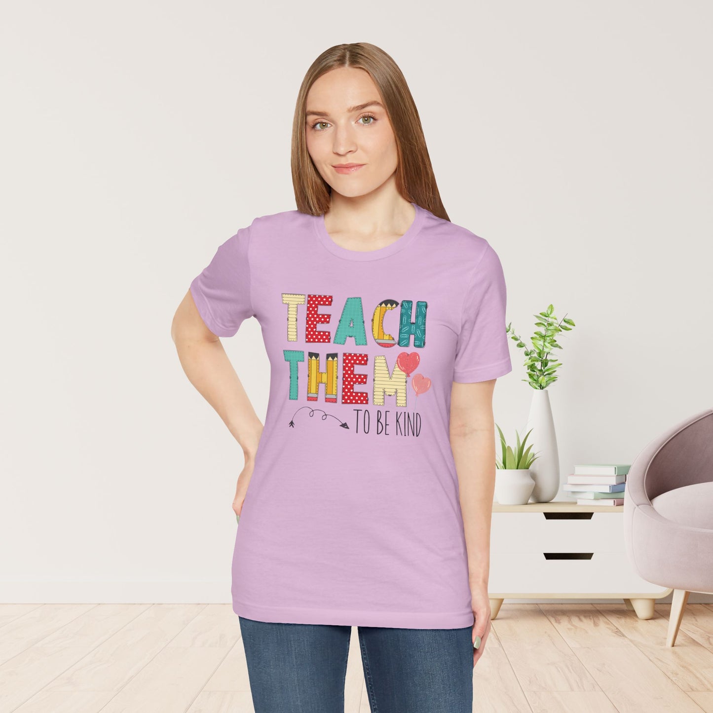 Teach Them to Be Kind Teacher Soft Cotton Tee