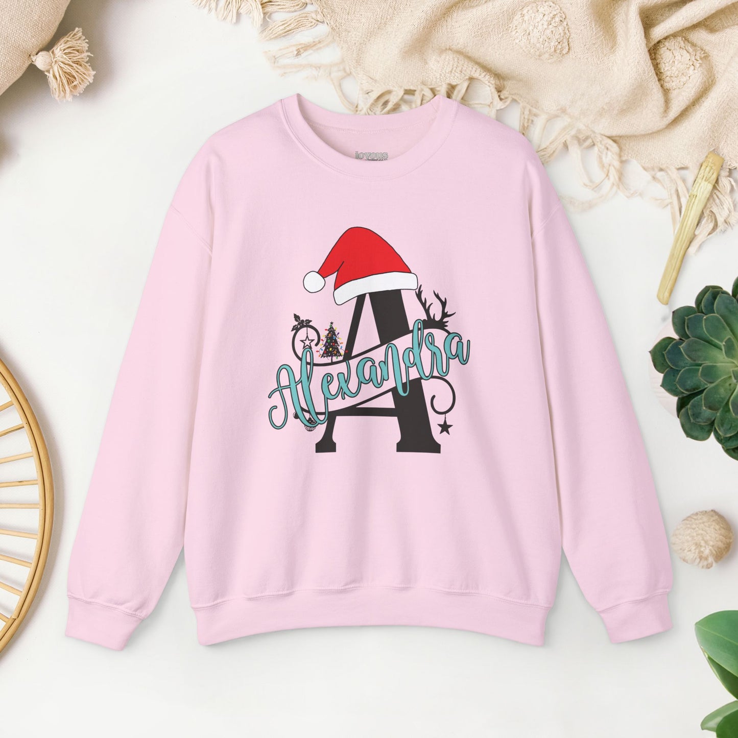 Personalized Christmas Monogram Sweatshirt with First Name - Custom Christmas Gifts