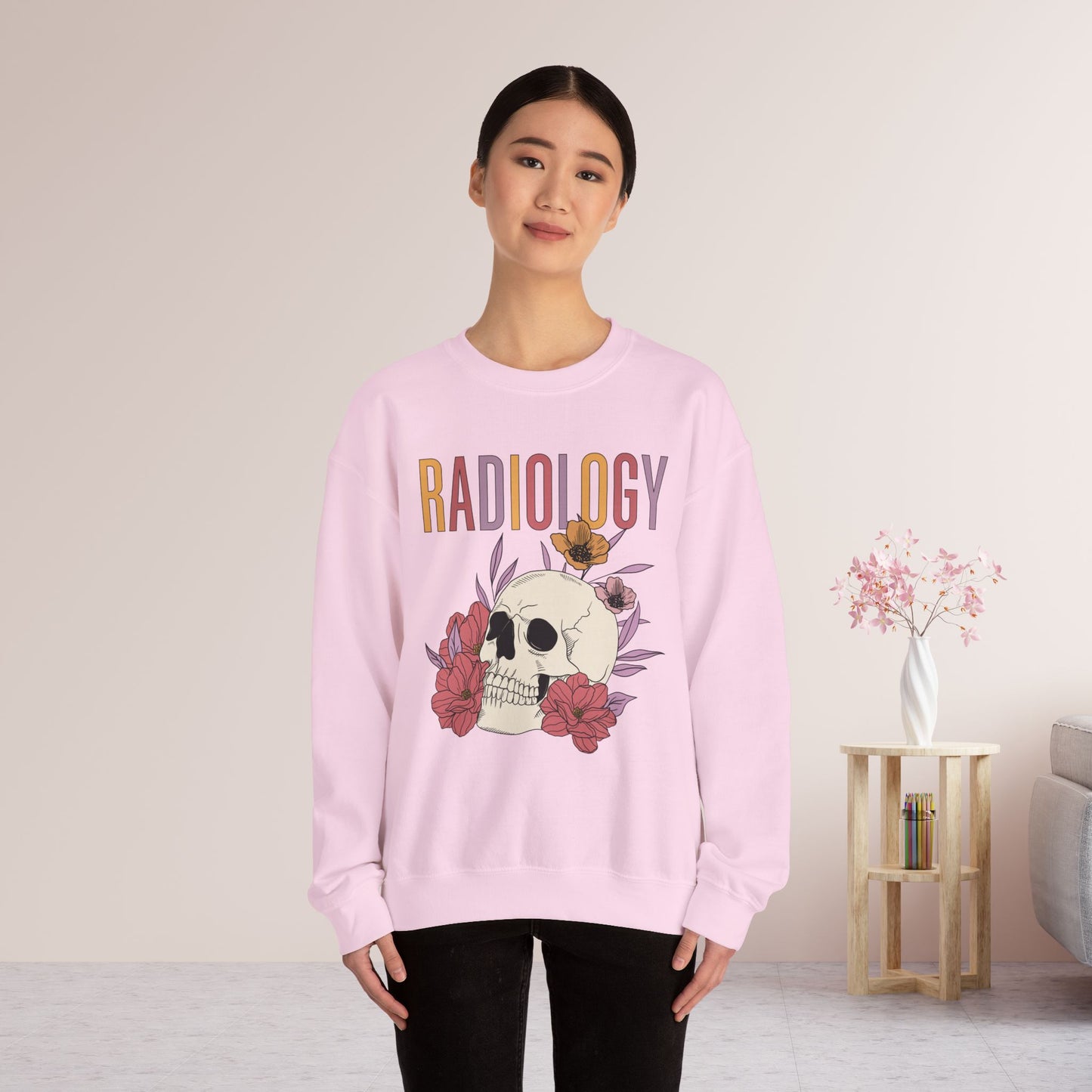 Flower Skull Radiology Sweatshirt for RAD Tech