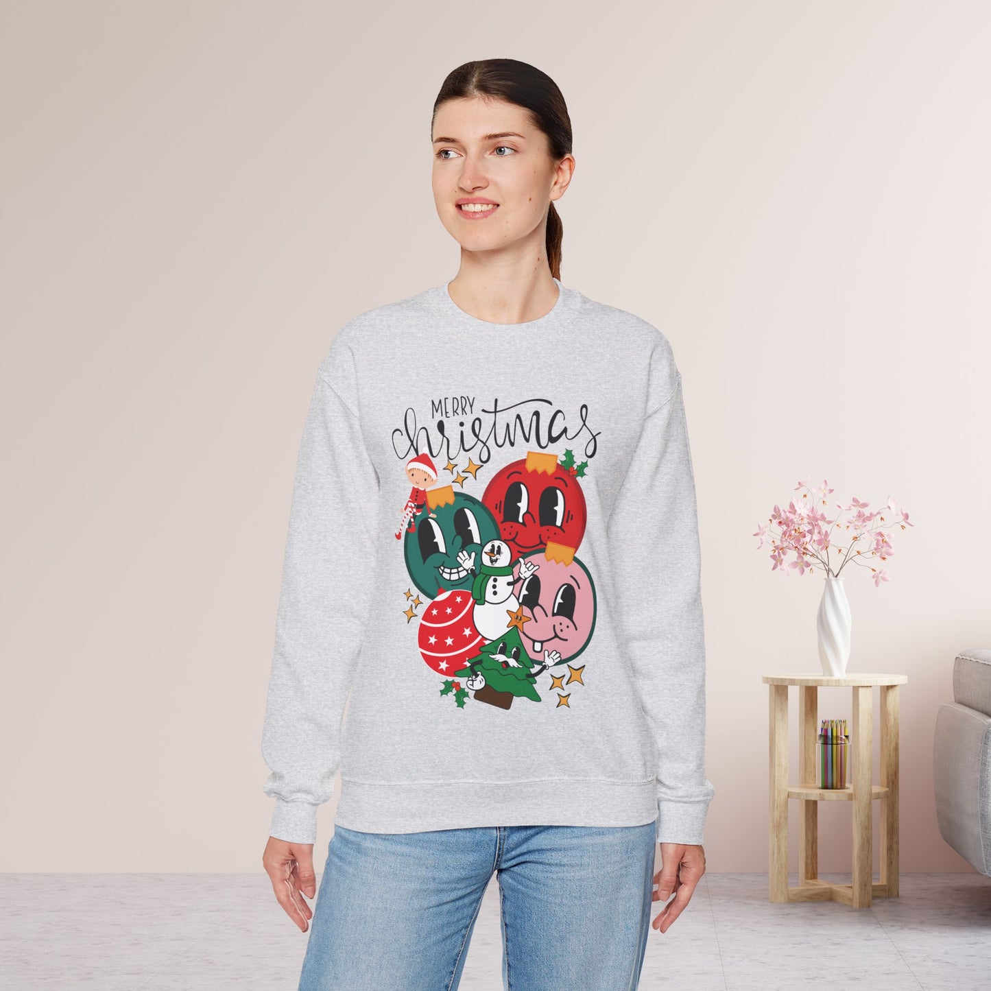 Trendy Christmas Ornament Sweatshirt - Christmas Crewneck Pullover