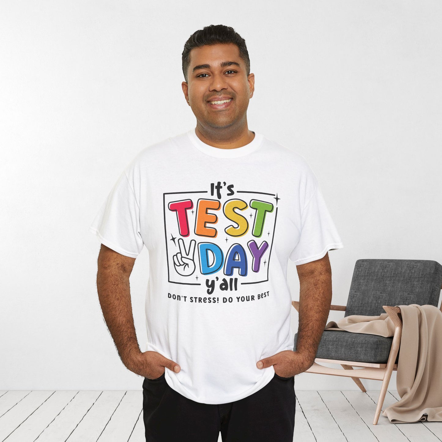 It's Test Day Y'all Teacher Shirt - Back to School Heavy Cotton Tee