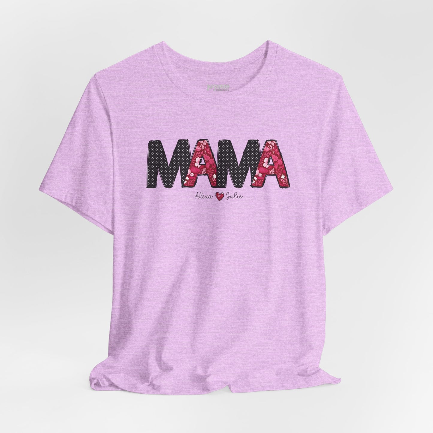 Custom Mama Soft Cotton Tee with Kids Names - Personalized Gift for Mom