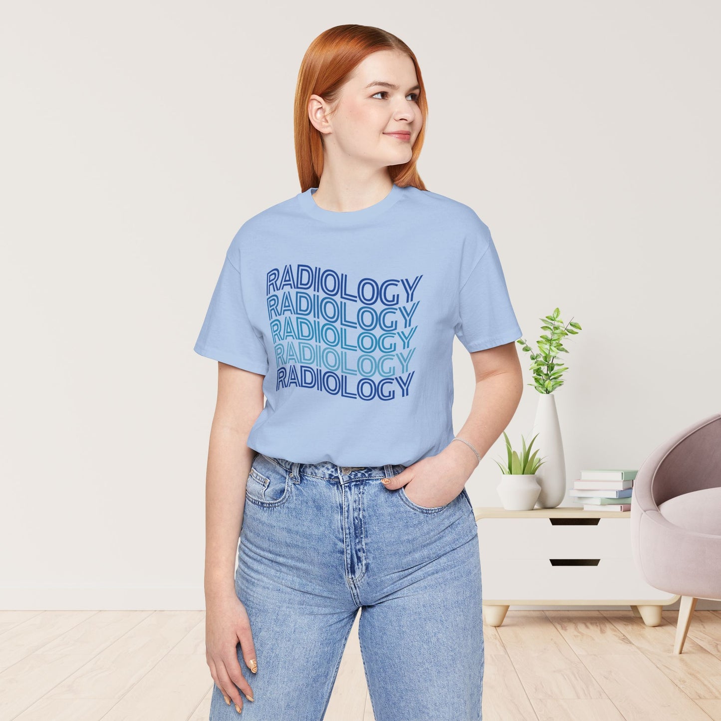 Wavy Blue Radiology Soft Cotton Tee