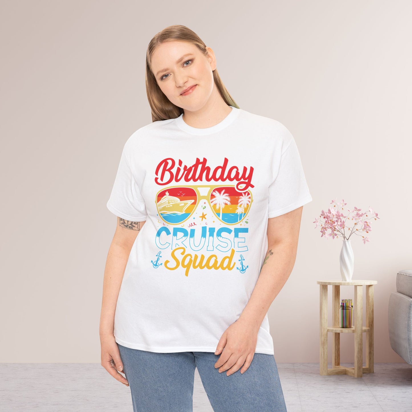 Birthday Cruise Squad Shirt - Family Cruise Vacation Heavy Cotton Tee