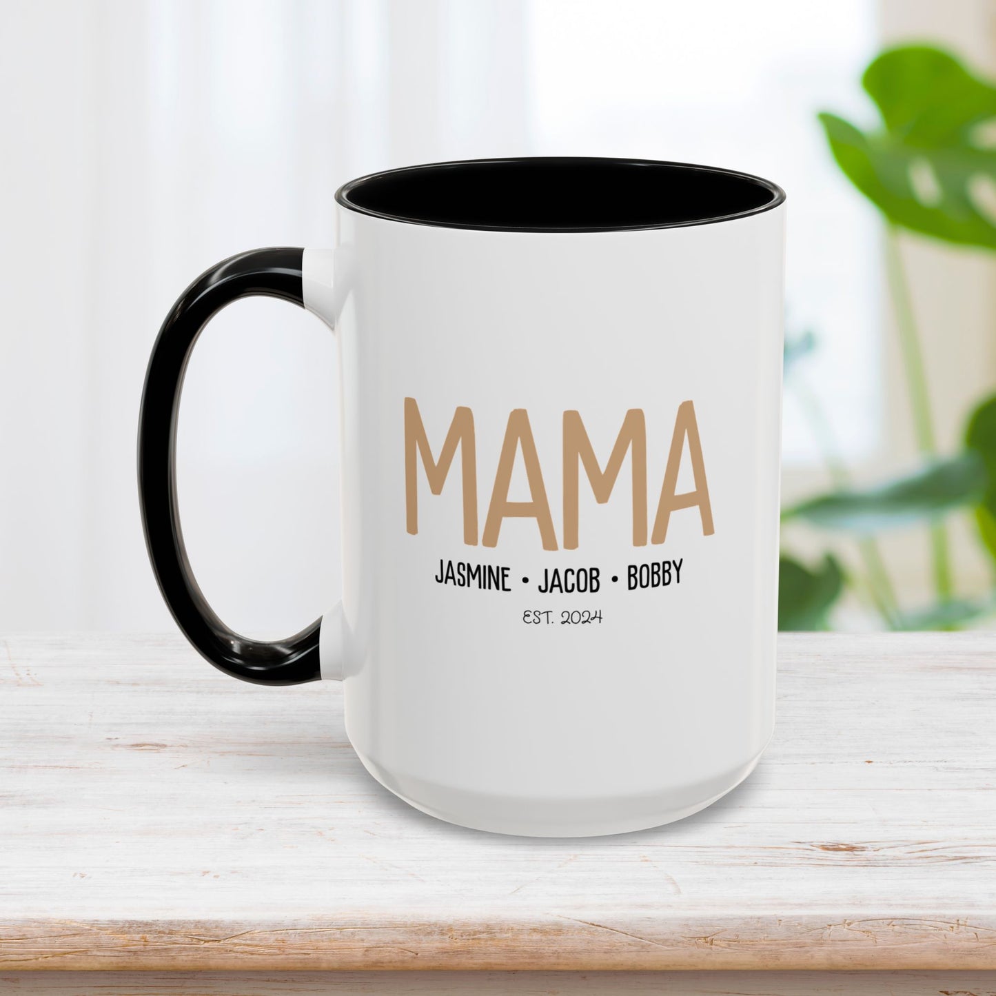 Personalized Mama Coffee Mug with Kids Names - Custom Mom Gifts for Mother's Day