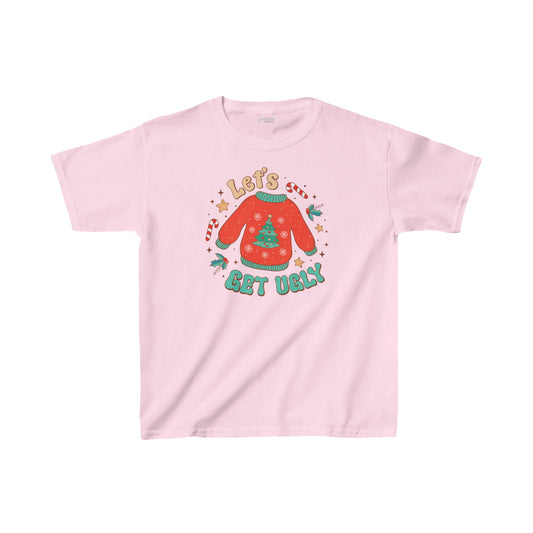 Let's Get Ugly Youth Christmas Shirt - Retro Christmas Tee