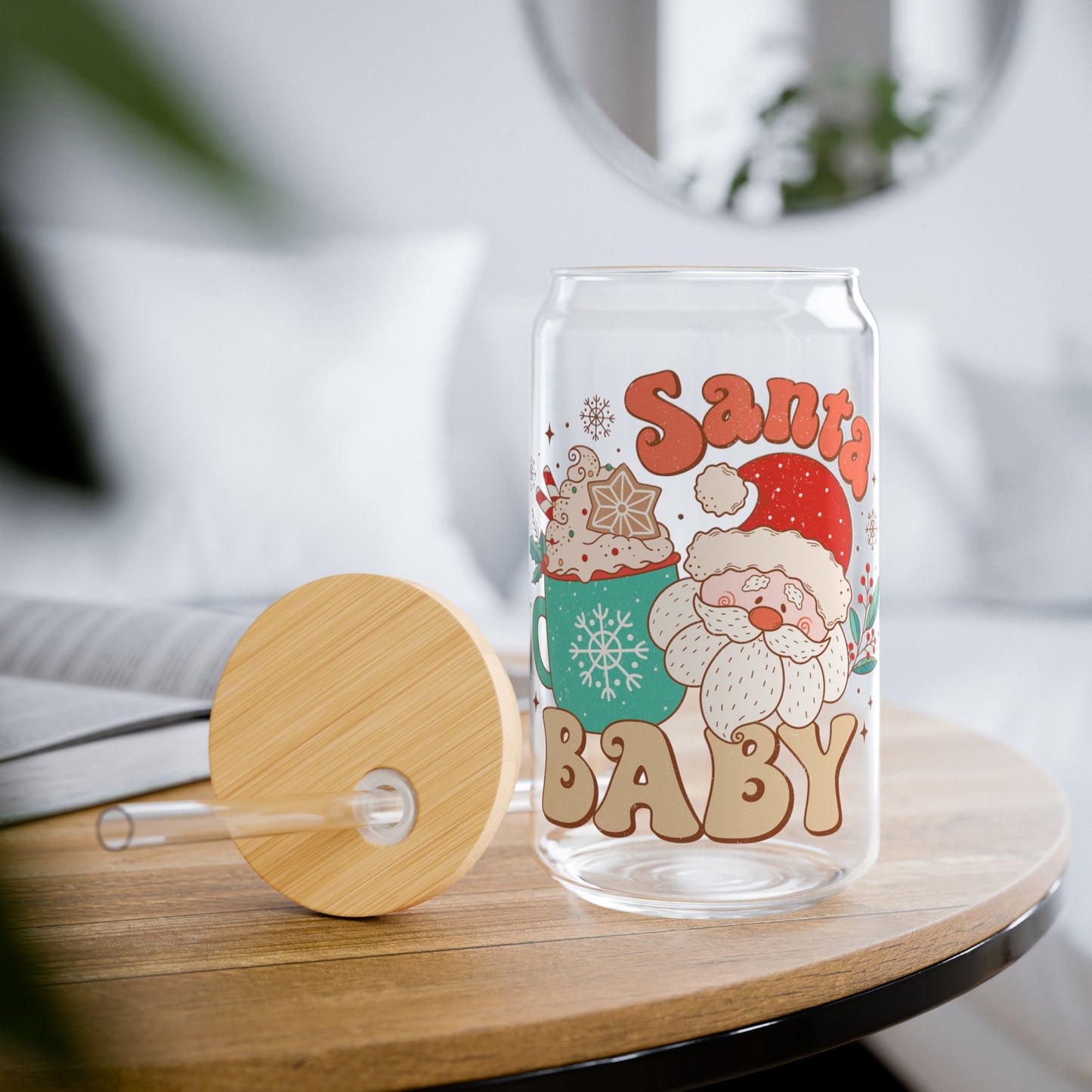 Santa Baby Retro Christmas Sipper Glass - Best Christmas Gift