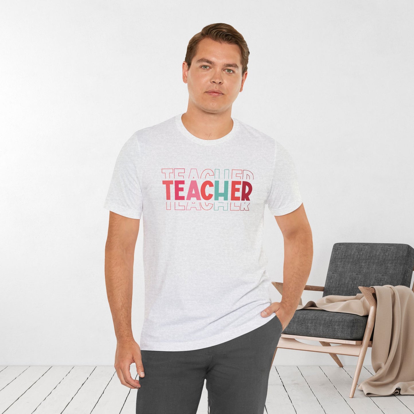 Colorful Teacher Soft Cotton Tee for School Teachers