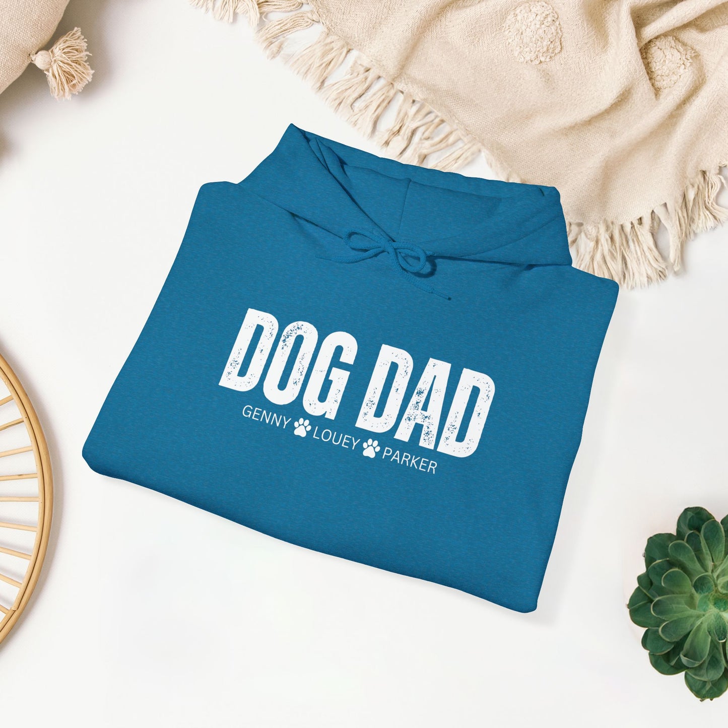 Custom Dog Dad Hoodie with Dogs Name - Personalized Gift for Dog Dad