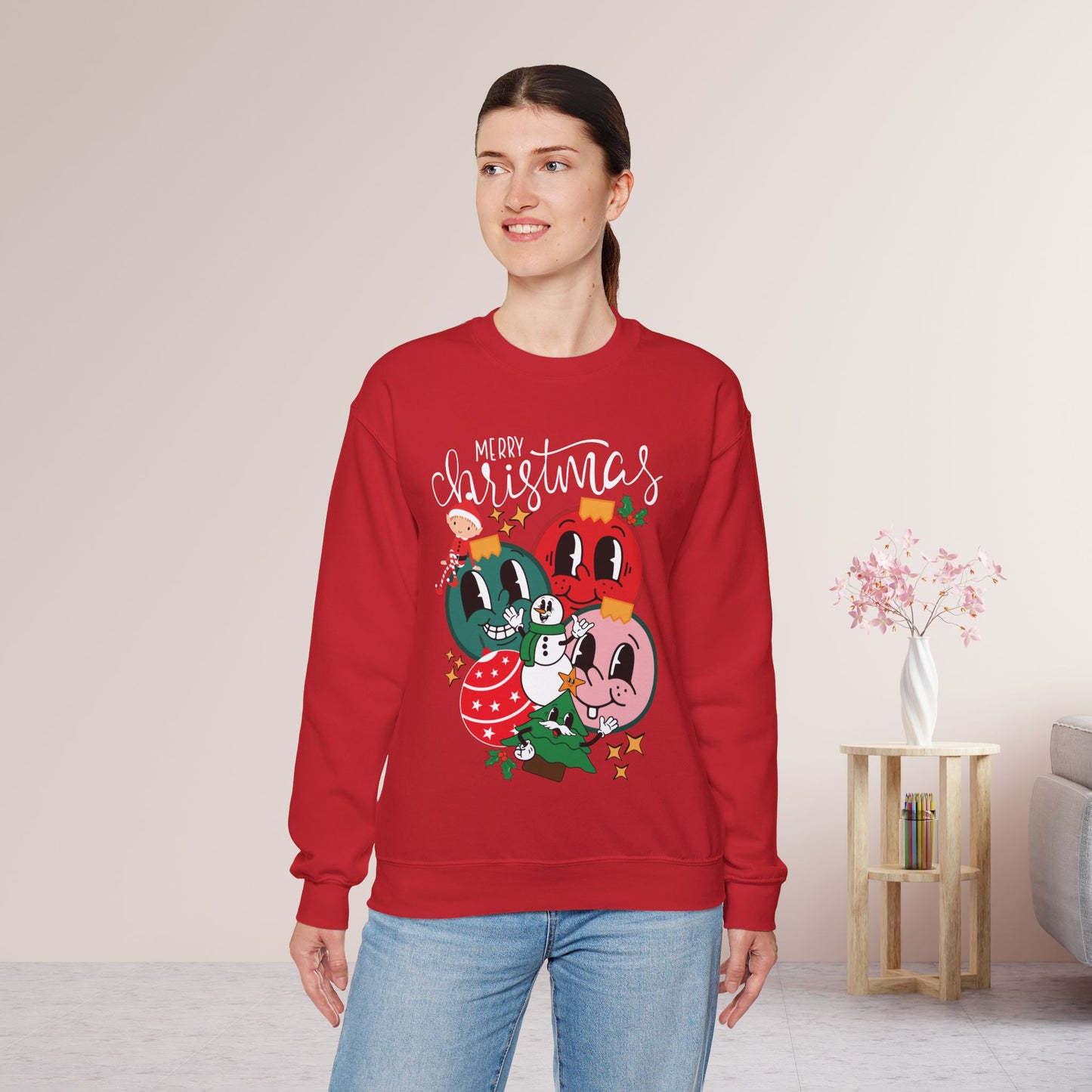 Trendy Christmas Ornament Sweatshirt - Christmas Crewneck Pullover