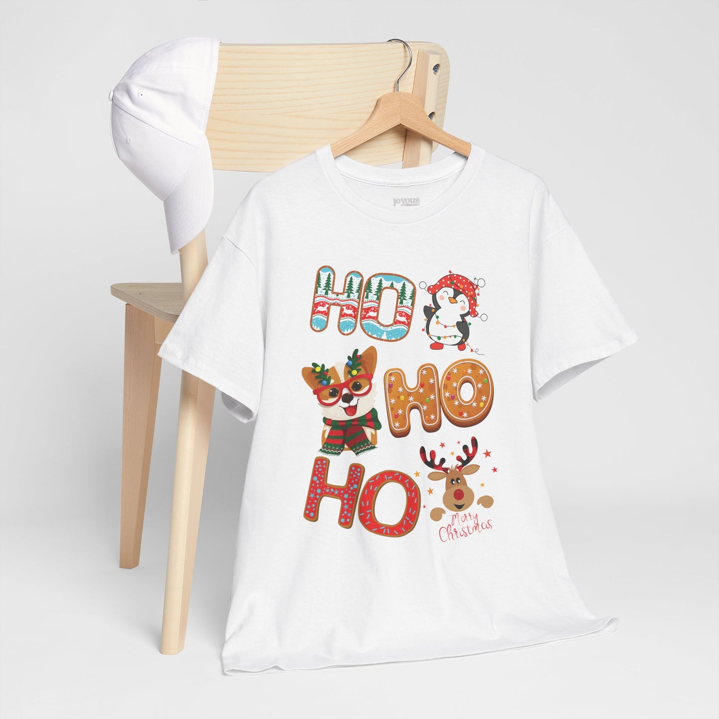 Ho Ho Ho Christmas Shirt - Matching Family Christmas Heavy Cotton Tee