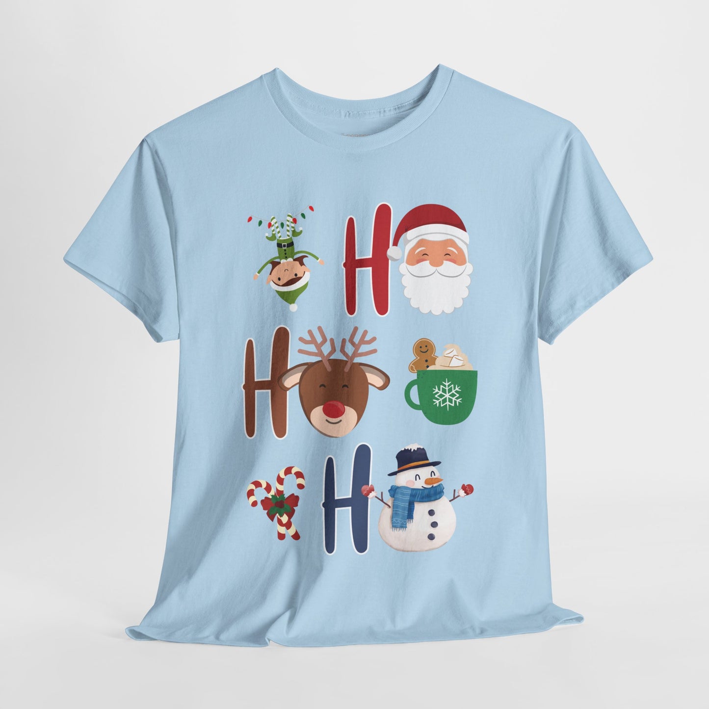 Ho Ho Ho Christmas Shirt - Matching Family Christmas  Heavy Cotton Tee