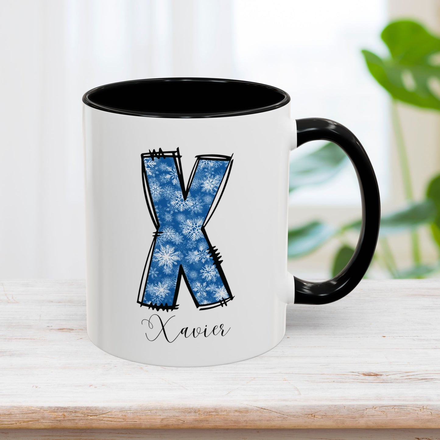 Custom Christmas Initial Letter Mug with Name - Personalized Christmas Gifts A-Z