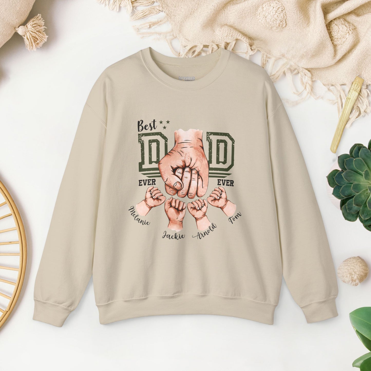 Custom Dad Sweatshirt with Kids Name - Personalized Gift for Dad