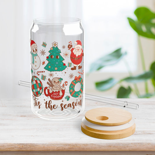 'Tis The Season Retro Christmas Sipper Glass - Best Christmas Gift