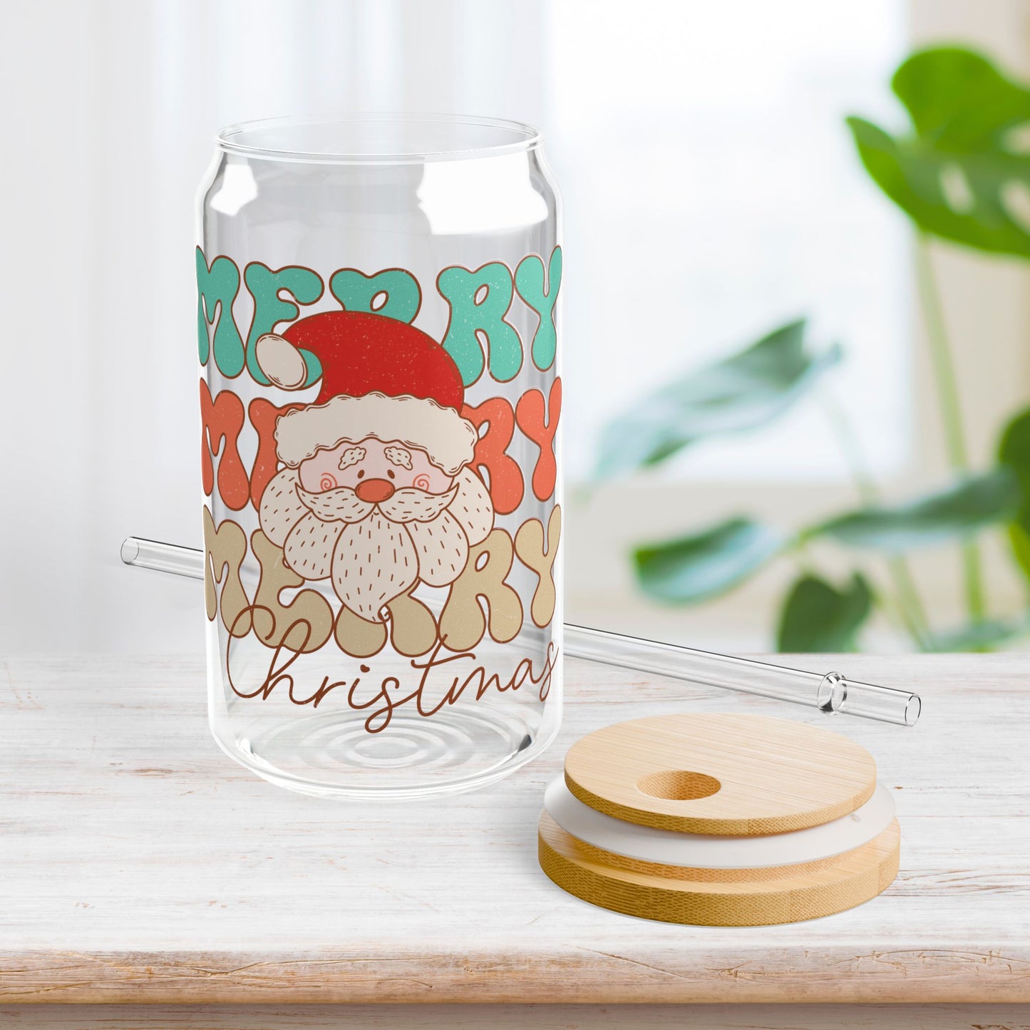 Merry Christmas Retro Christmas Sipper Glass - Best Christmas Gift