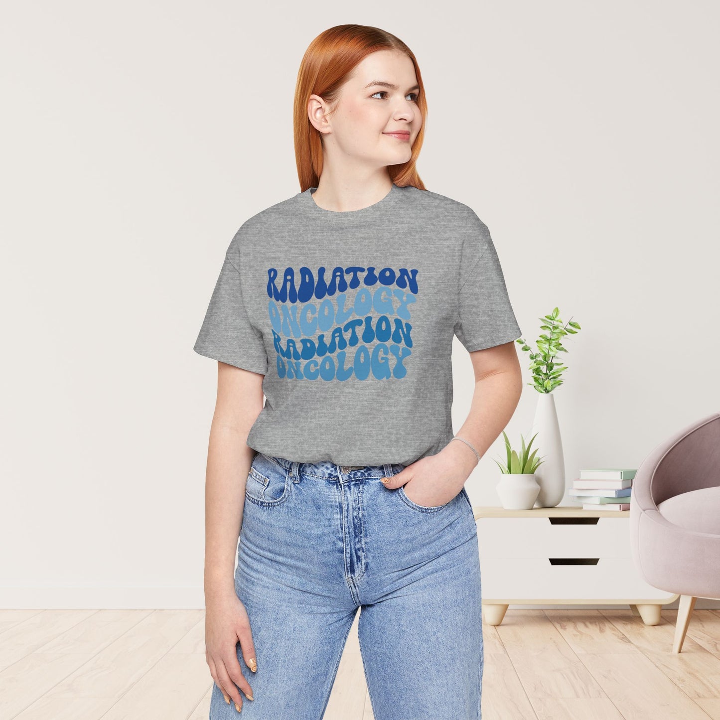 Blue Groovy Radiation Oncology Soft Cotton Tee