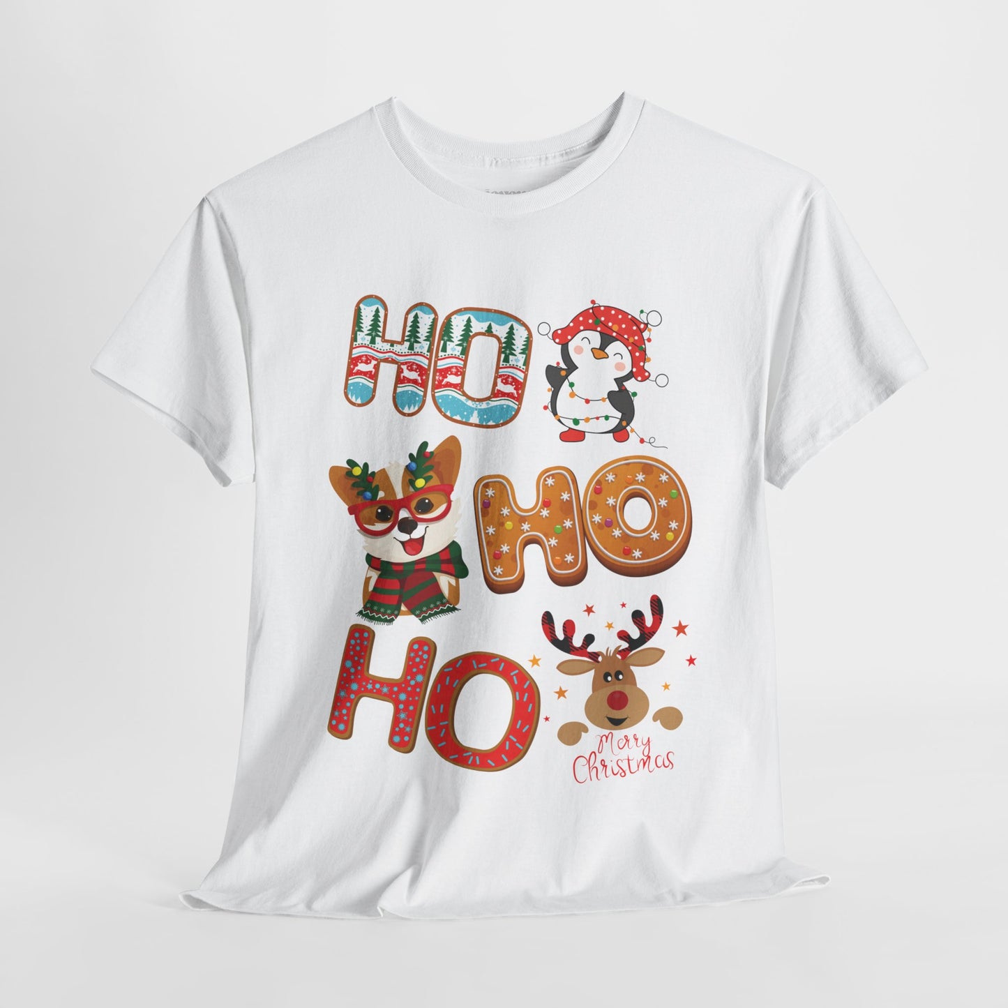 Ho Ho Ho Christmas Shirt - Matching Family Christmas Heavy Cotton Tee