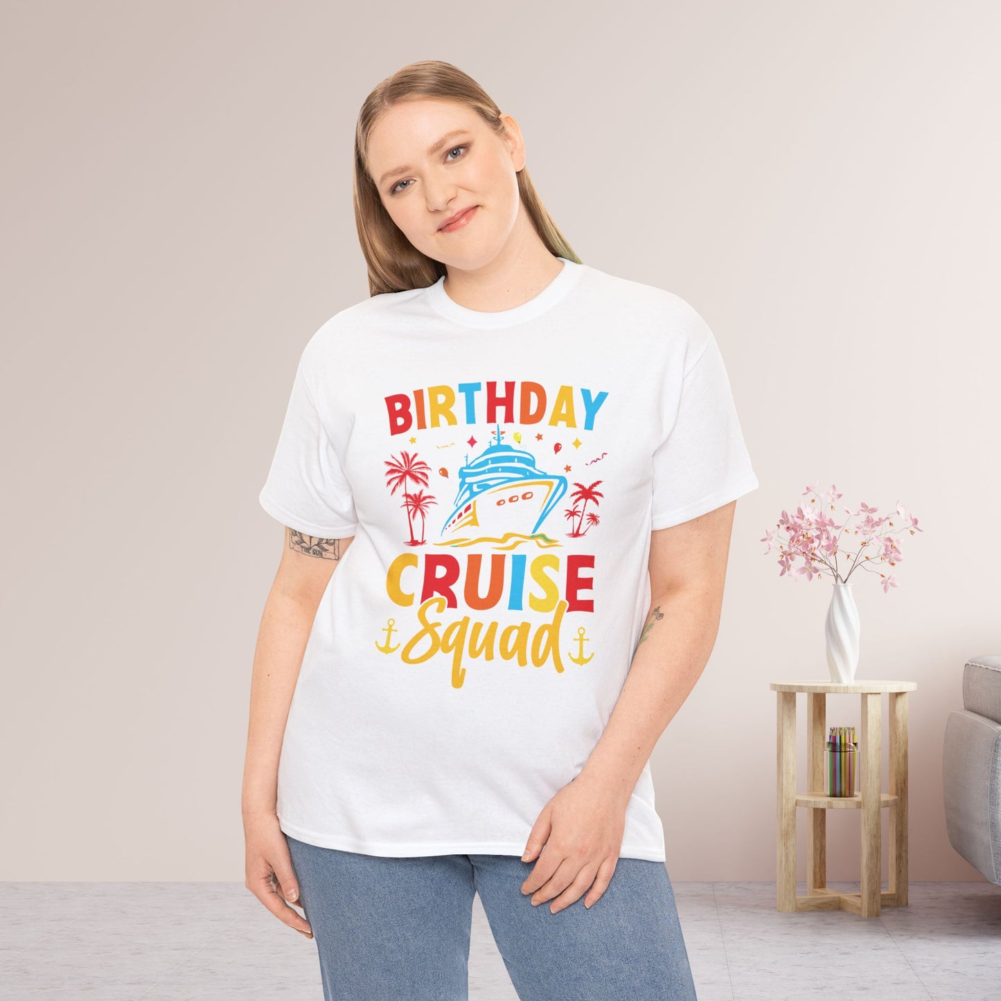 Birthday Cruise Squad Shirt - Family Cruise Vacation Heavy Cotton Tee