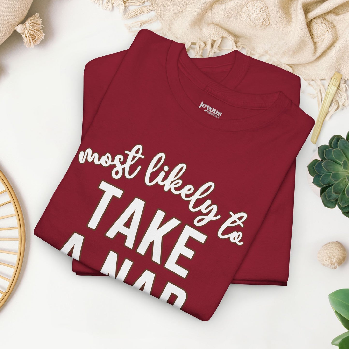 Funny Thanksgiving Shirt - Most likely to Take a Nap Heavy Cotton Tee