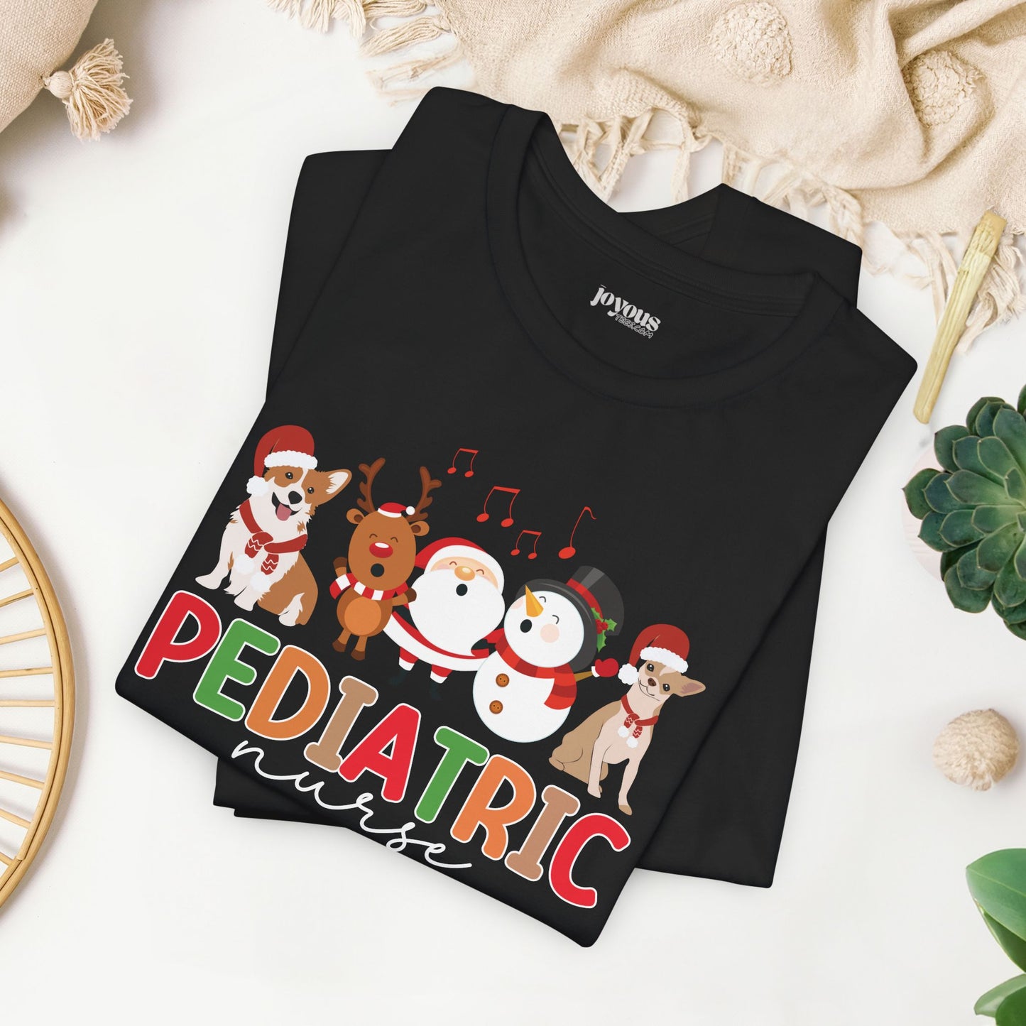 Christmas Pediatric Nurse Soft Cotton Tee