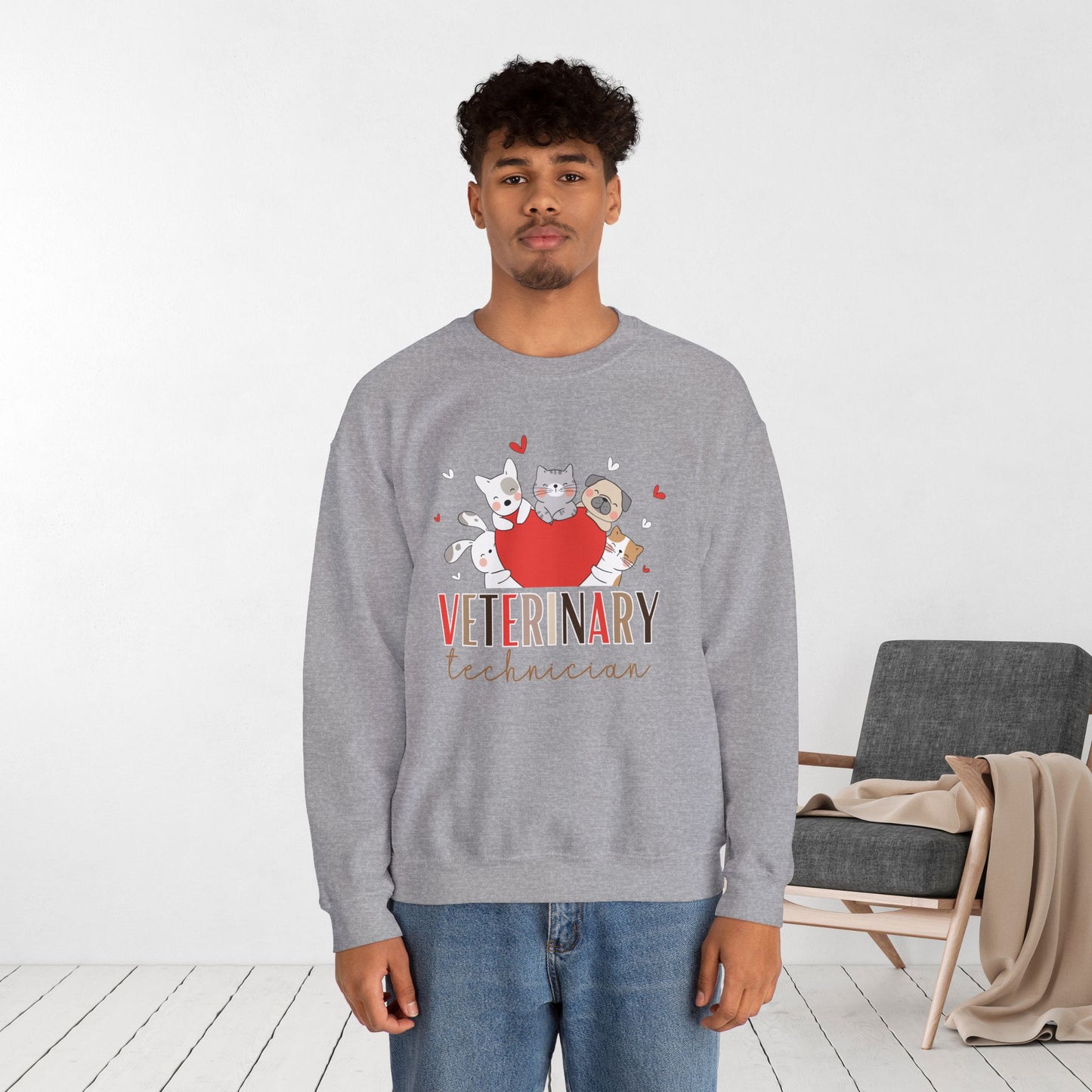 Cute Veterinary Technician Crewneck Sweatshirt for VET Tech