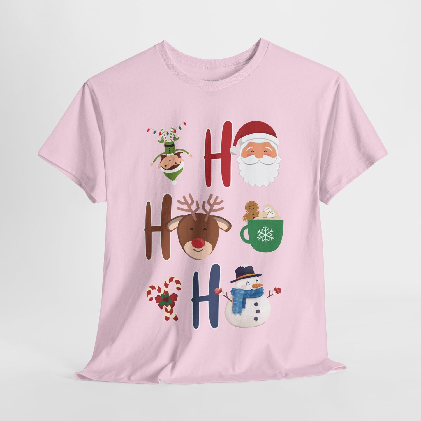 Ho Ho Ho Christmas Shirt - Matching Family Christmas  Heavy Cotton Tee