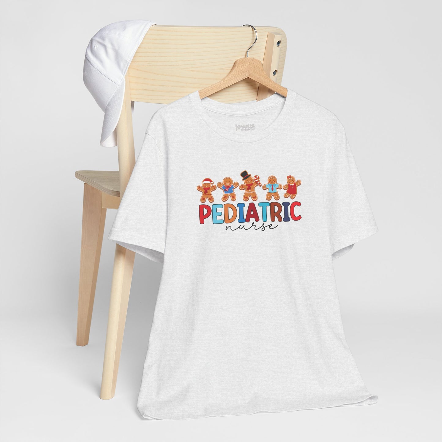 Christmas Pediatric Nurse Soft Cotton Tee with Gingerbread Men