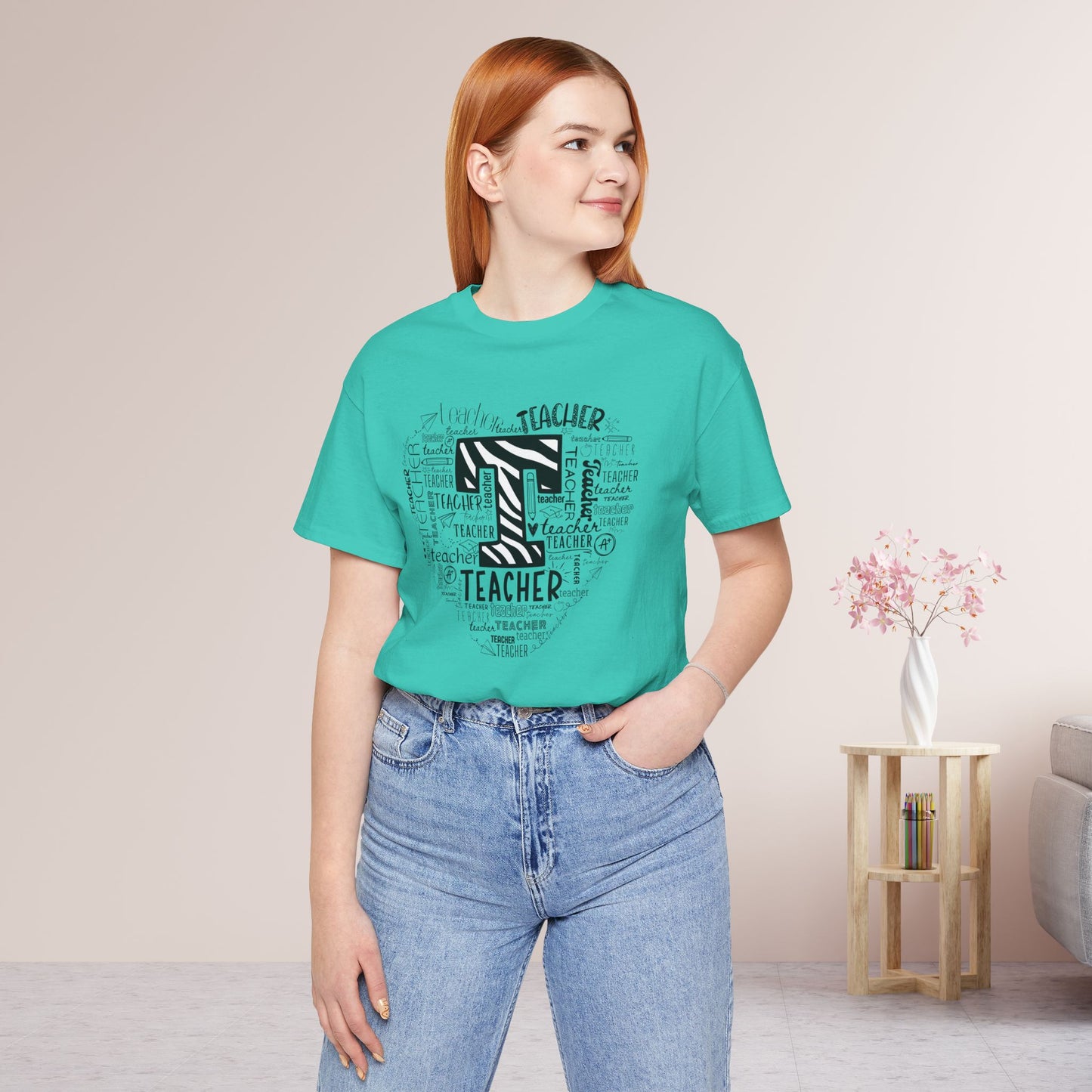 Trendy Heart Teacher Soft Cotton Tee