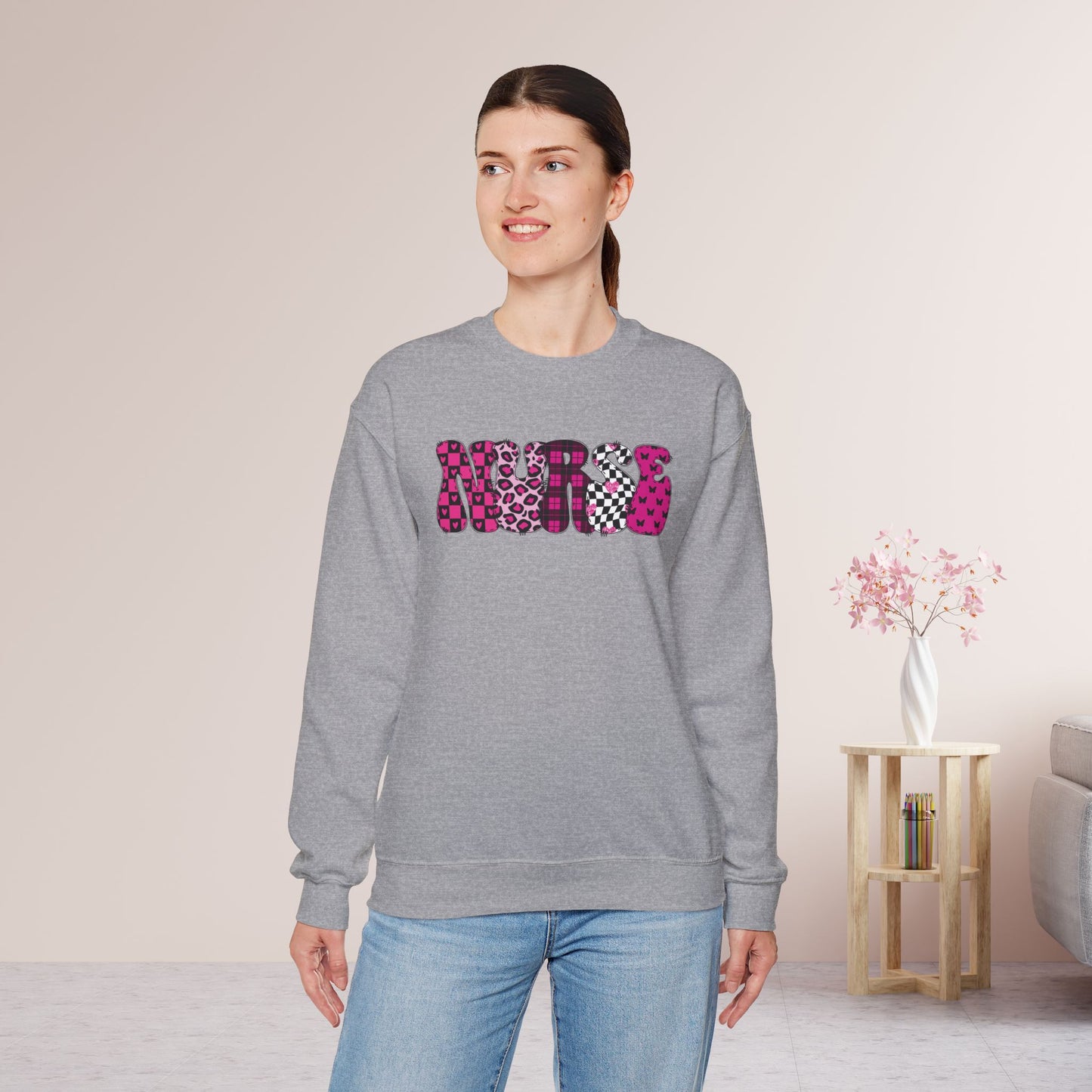 Groovy Font Nurse Sweatshirt - Registered Nurse Sweatshirt