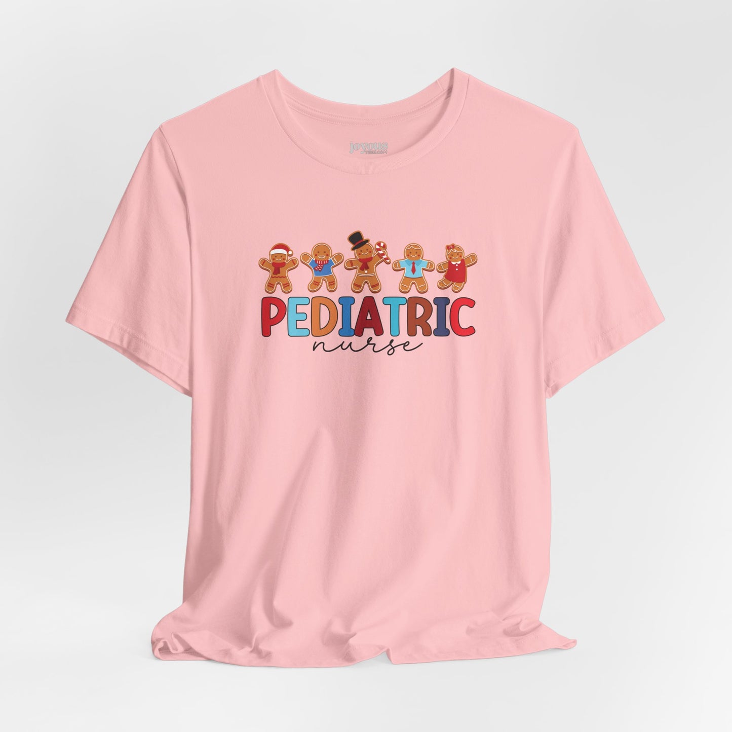 Christmas Pediatric Nurse Soft Cotton Tee with Gingerbread Men