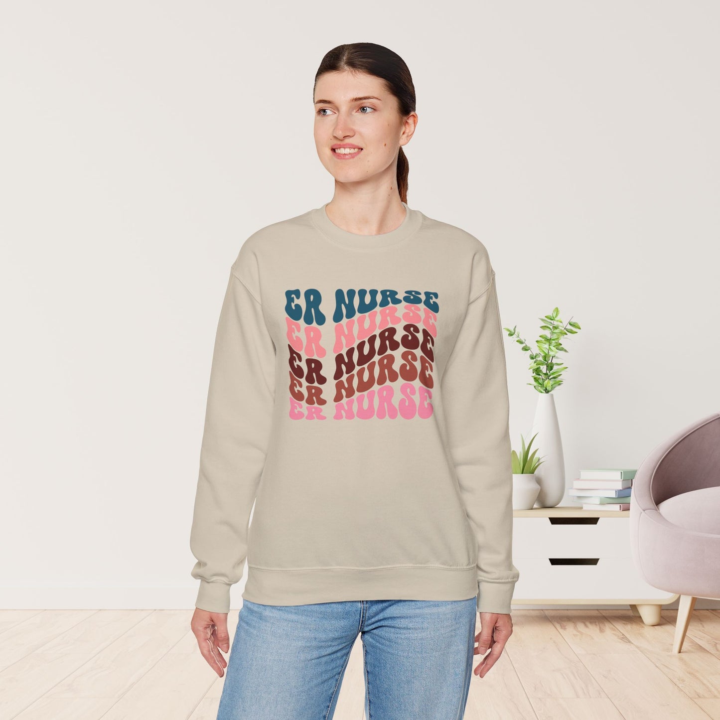 Groovy ER Nurse Sweatshirt - Emergency Nurse Sweatshirt