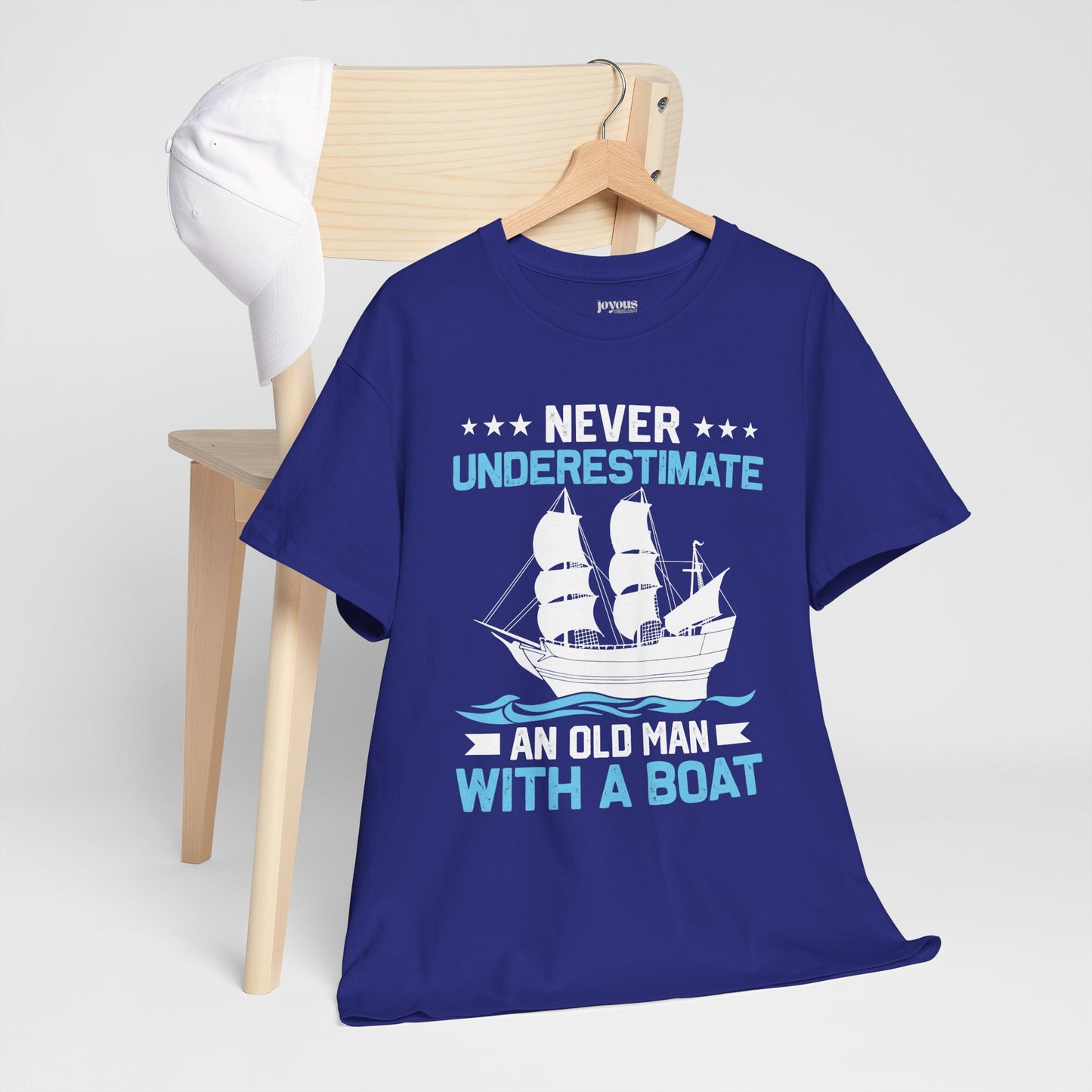 Old Man with a Boat T-Shirt - Funny Sailing Heavy Cotton Tee