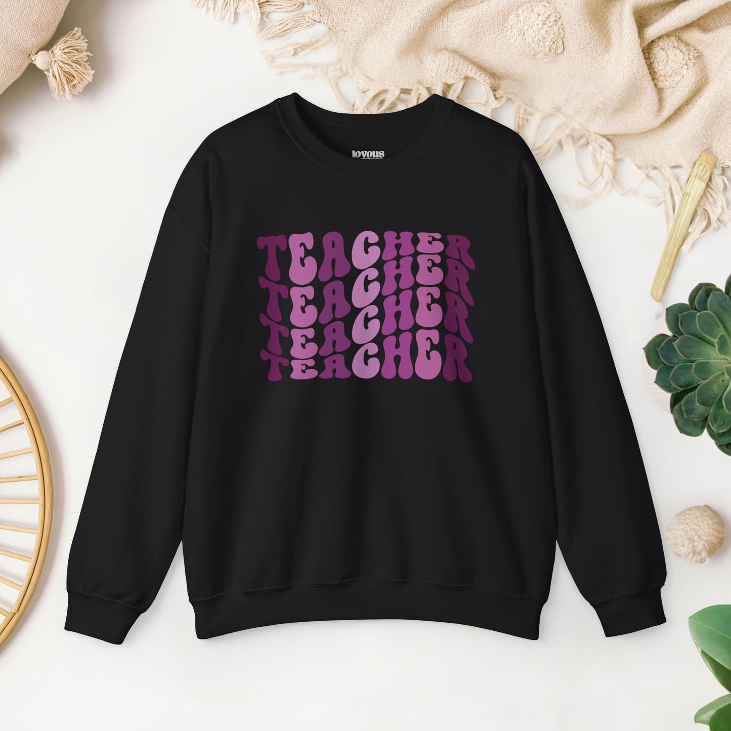 Groovy Purple Teacher Sweatshirt for School Teachers