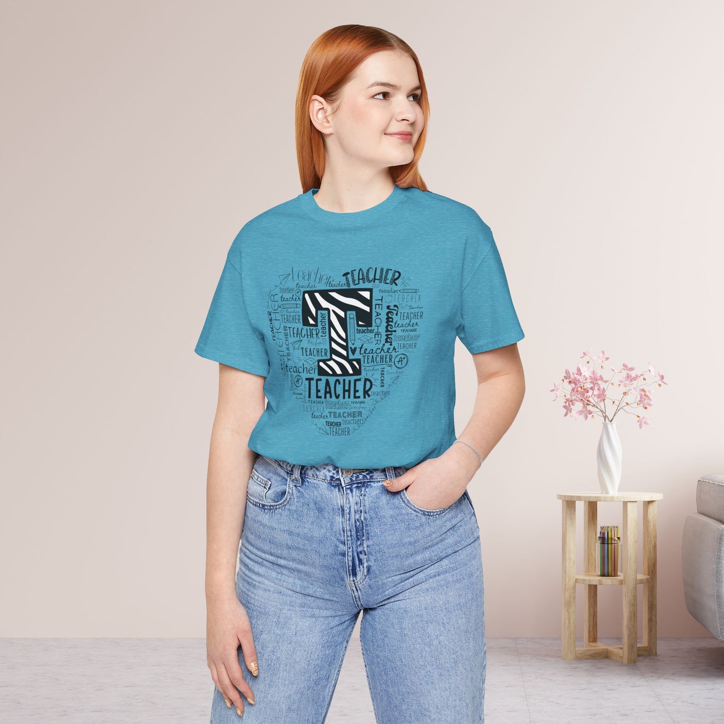 Trendy Heart Teacher Soft Cotton Tee