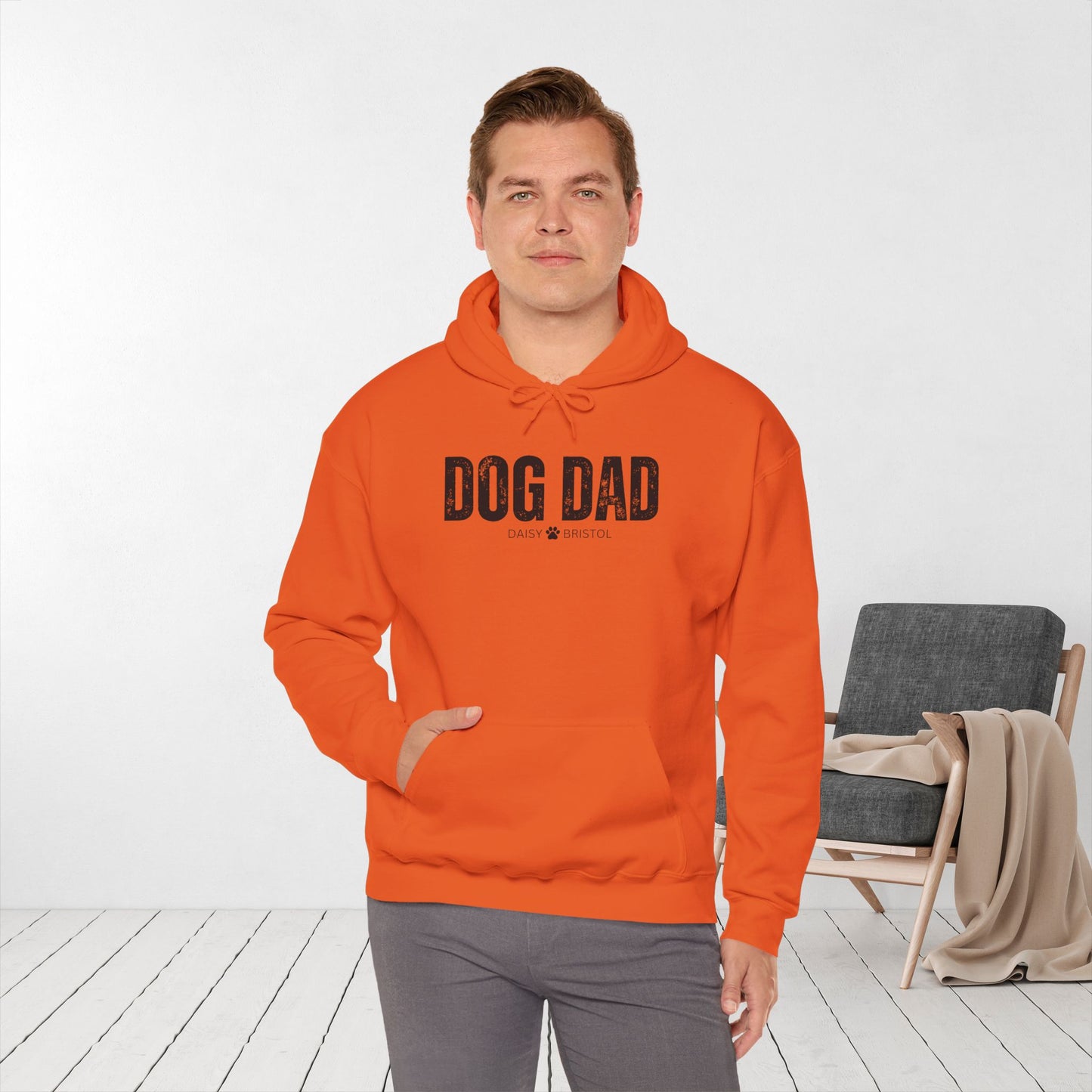 Custom Dog Dad Hoodie with Dogs Name - Personalized Gift for Dog Dad