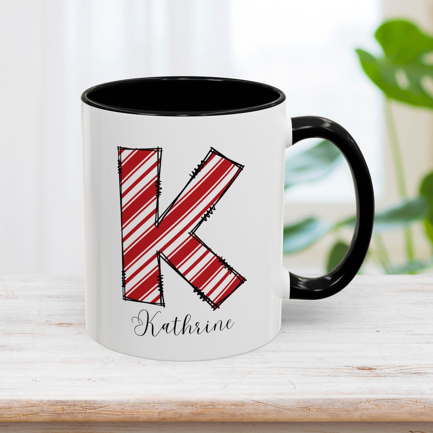 Custom Christmas Initial Letter Mug with Name - Personalized Christmas Gifts A-Z